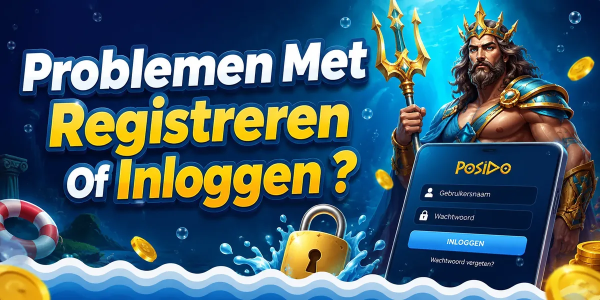 Problemen met registreren of inloggen bij Posido Casino: inlogscherm met slot en wachtwoord-herstel